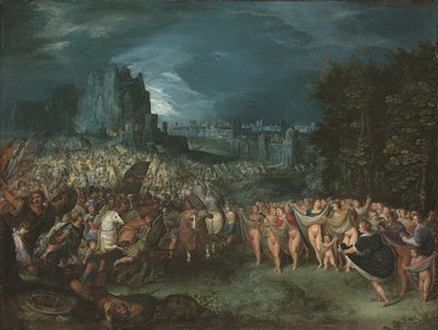 Odwaga perskich kobiet (olej na miedzi) autorstwa Frans II the Younger Francken