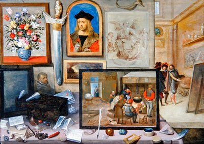 Wnętrze Pracowni Artysty (olej na desce) autorstwa Frans II the Younger and workshop Francken
