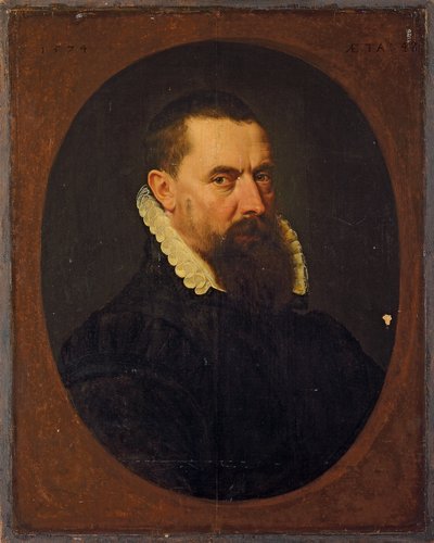Portret brodatego dżentelmena, 1574 autorstwa Frans I Pourbus