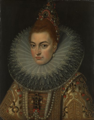 Portret arcyksiężnej Izabeli Clary Eugenii (1566-1633), hiszpańskiej infantki autorstwa Frans Pourbus (II) (workshop of)