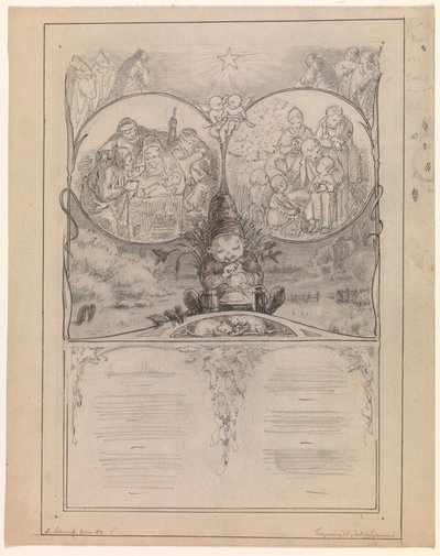 Szkic ilustracji do „Poza domem” autorstwa Frans Schwartz