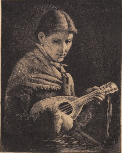 Młoda dziewczyna z mandoliną autorstwa Frans Schwartz