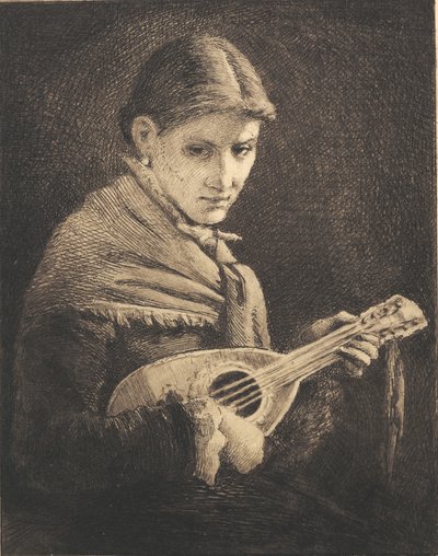 Młoda dziewczyna z mandoliną autorstwa Frans Schwartz