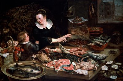 Sklep rybny, c1616-1618. autorstwa Frans Snyders or Snijders