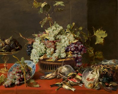 Martwa natura z winogronami i grą autorstwa Frans Snyders