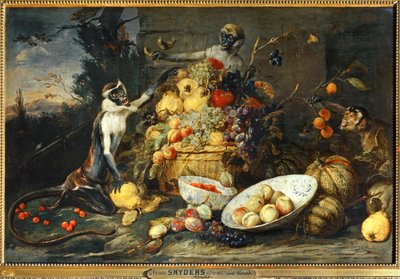 Trzy małpy, złodzieje owoców ... autorstwa Frans Snyders