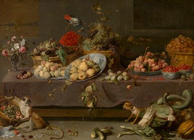 Kwiaty i owoce (olej na płótnie) autorstwa Frans Snyders or Snijders