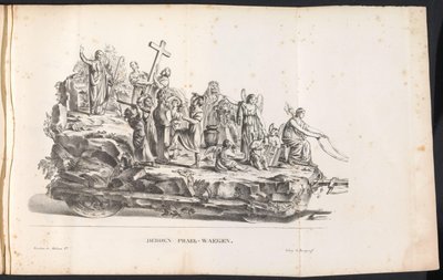 Trzeci pływak w procesji na Saint Rombout, 1825 Trzeci Prael-waegen (tytuł na obiekcie) autorstwa Frans Vervloet