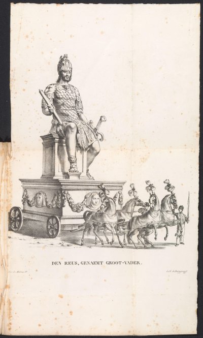 Wielki Dziadek w Procesji Św. Rumbolda, 1825 r Den Reuse, zwany Dziadkiem (tytuł na obiekcie) autorstwa Frans Vervloet