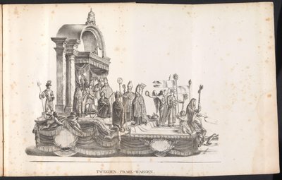 Drugi pływak w procesji dla św. Rumbolda, 1825 Tweeden Prael-waegen (tytuł na obiekcie) autorstwa Frans Vervloet
