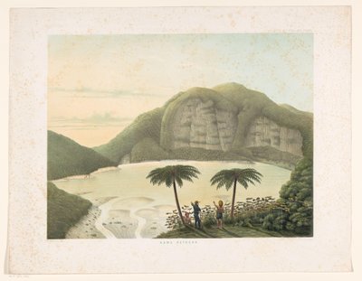 Jezioro kraterowe Kawah Putih w zachodniej Jawie Kawa Patuha (tytuł na obiekcie) Atlas do pracy Java (tytuł serii na obiekcie) Atlas płyt zawierający jedenaście malowniczych widoków, należących do dzieła Java, jego kształt, roślinność i konstrukcja wewnętr autorstwa Frans Wilhelm Junghuhn