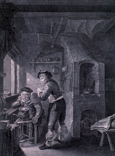 Laboratorium z XVII wieku autorstwa Frans van (after) Mieris