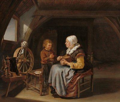 Mówiąc Grace, c.1650-55 autorstwa Frans van Mieris