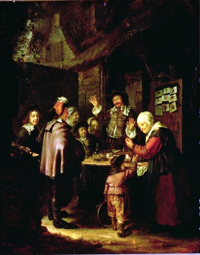 Szarlatan (olej na drewnie) autorstwa Frans van Mieris