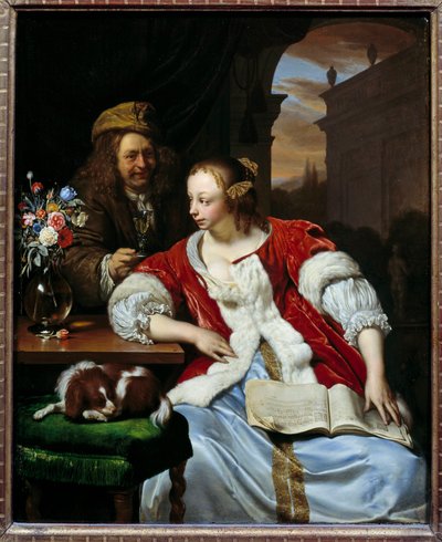 Przerwana piosenka Portrety artysty i jego żony. Obraz Franza van Mieris dit le Vieux (1635-1681) autorstwa Frans van Mieris