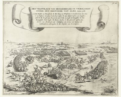 Bitwa pod Heiligerlee, 1568 Bitwa pod Heyligherlee w Vrieslandt pod wodzą księcia Alby. Anno 1568 (tytuł na obiekcie) autorstwa Frans van den Wijngaerde