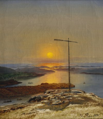 Widok z Sandviksfjellet, Bergen autorstwa Frants Diderik Boe
