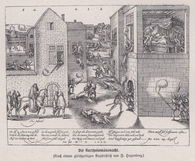 Masakra w dniu św. Bartłomieja, Paryż, Francja autorstwa Franz (after) Hogenberg