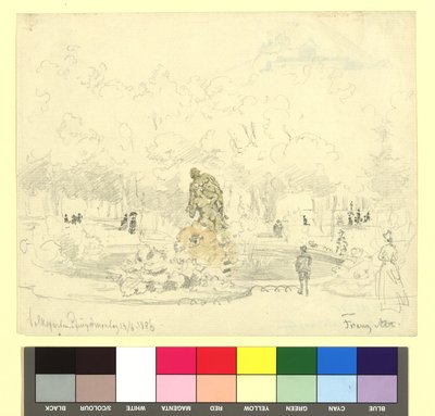 Volksgarten mit Tilgnerbrunnen (Faun und Nymphe) autorstwa Franz Alt