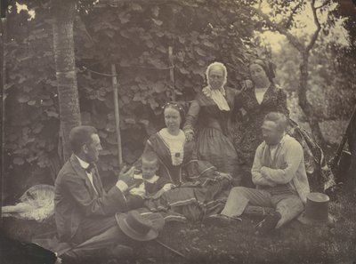 [Trzy kobiety, dwóch mężczyzn i dziecko na pikniku], lata 50.-60. autorstwa Franz Antoine