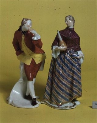 Commedia dellArte figurki Donny Martiny i Octavio, Nymphenburg, ok. 1760 (porcelana) autorstwa Franz Anton Bustelli