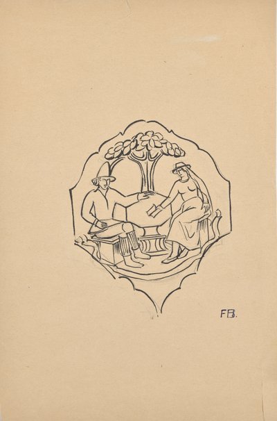 Para chłopska (wypełnienie klinowe mebla?) autorstwa Franz Barwig d. Ä.