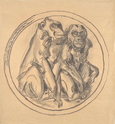 Projekt na ulgę w małpiarni zoo w Schönbrunn autorstwa Franz Barwig d. Ä.