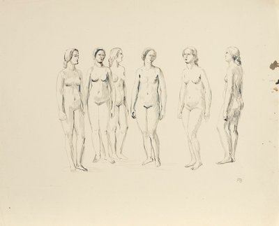 Sześć aktów kobiecych autorstwa Franz Barwig d. Ä.