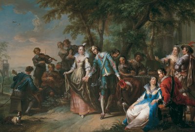 Rozrywka na świeżym powietrzu z tańcem autorstwa Franz Christoph Janneck
