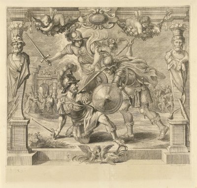 Achilles zabija Hectora Historia Achillesa (tytuł serii) autorstwa Franz Ertinger