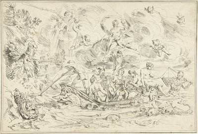 Apollo i Pan w łodzi autorstwa Franz Ertinger