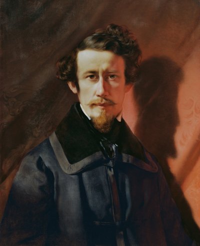 Autoportret na czerwonym tle autorstwa Franz Eybl