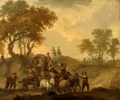 Krajobraz z wagonem bagażowym autorstwa Franz Ferg