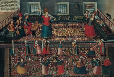 Scena z tureckiego haremu, druga połowa XVII wieku. autorstwa Franz Georg Hörmann