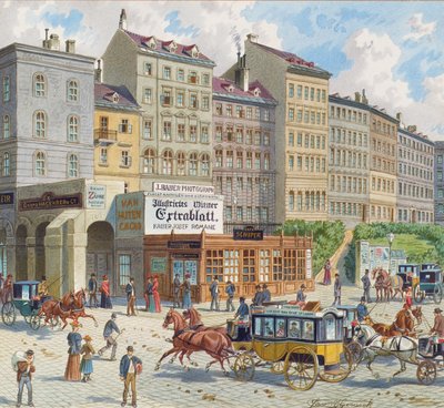 Schottentor i Mölkerbastei w Wiedniu autorstwa Franz Gerasch