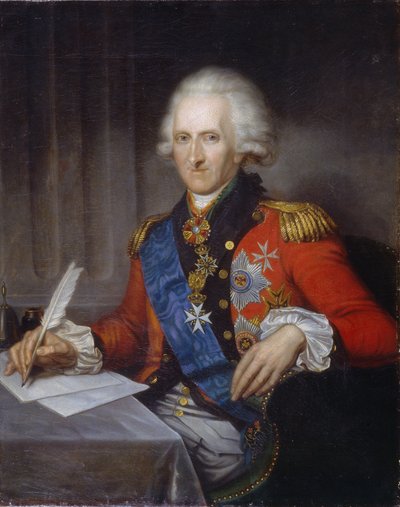Portret męża stanu i reformatora hrabiego Jacoba Sieversa (1731-1808) (Portret męża stanu i reformatora hrabiego Jacoba Sieversa). Obraz Gerharda von Kugelgen (1731-1820), olej na płótnie. Sztuka niemiecka końca XVIII wieku, klasycyzm. Państwo Rosja autorstwa Franz Gerhard von Kugelgen