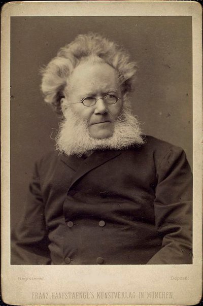 Henrik Ibsen, norweski dramaturg i poeta, koniec XIX lub początek XX wieku. autorstwa Franz Hanfstaengl