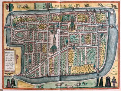 Delft, Holandia (grawerowanie autorstwa Franz Hogenberg