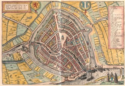 Gouda, Holandia (Grawerowanie autorstwa Franz Hogenberg