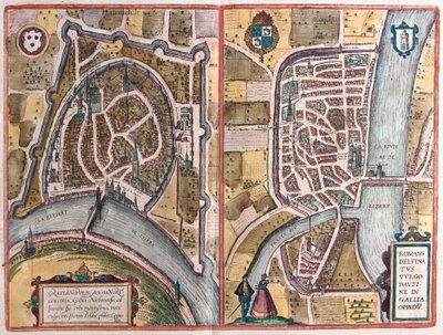 Grenoble i Romans sur Ister, Francja (Grawerowanie autorstwa Franz Hogenberg