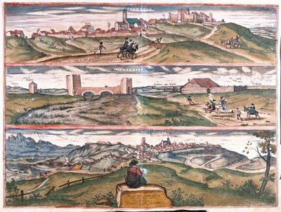Pałace i Villafranca - Alcantara - Cabecas, Hiszpania (grafika) autorstwa Franz Hogenberg