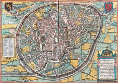 Mapa Bruxelles (Bruxella), Belgia (akwaforta autorstwa Franz Hogenberg