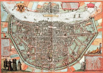 Mapa Kolonia - Niemcy (grawerowanie autorstwa Franz Hogenberg