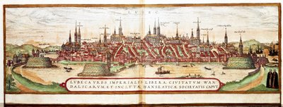 Mapa Lubeki (grawerowanie autorstwa Franz Hogenberg