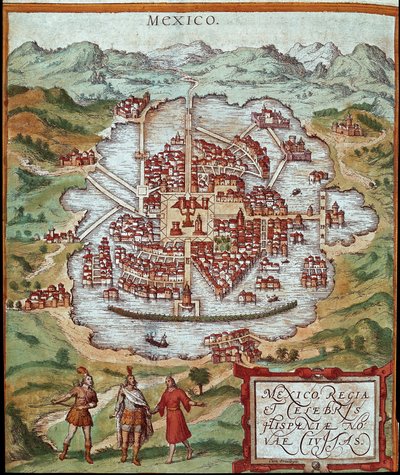 Mapa Meksyku (grawerowanie autorstwa Franz Hogenberg