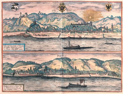 Oberwesel i Boppard, Niemcy (Grawerowanie autorstwa Franz Hogenberg