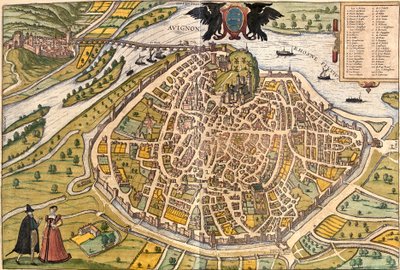 Plan Awinionu, Francja (akwaforta autorstwa Franz Hogenberg
