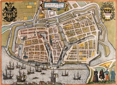 Plan Emden (Emuda), Niemcy (akwaforta autorstwa Franz Hogenberg