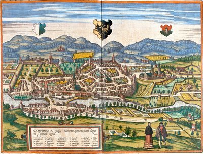 Plan Kempten (Kampidonia), Niemcy (akwaforta) autorstwa Franz Hogenberg