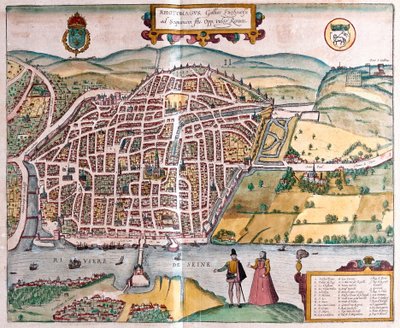 Rouen - Francja (grawerowanie autorstwa Franz Hogenberg